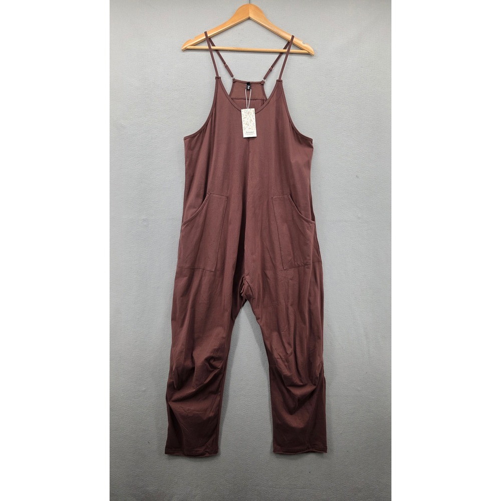 Automet Brown Sleeveless Jumpsuit S NWT Cotton Spandex Relaxed Boho Romper